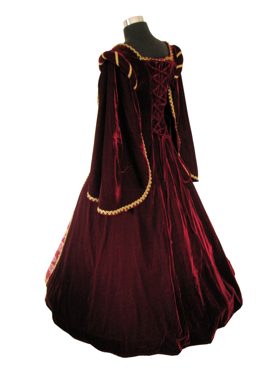Ladies Petite Medieval Tudor Ann Boleyn Costume And French Hood Headdress Size 8 - 10 Image